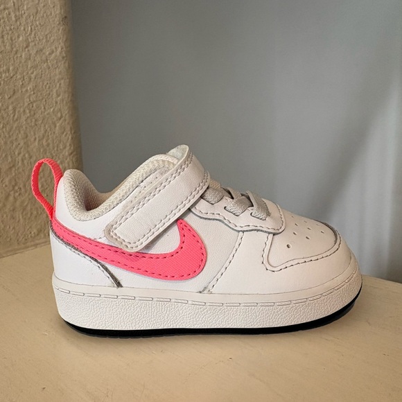 Nike Court Borough Low 2 TDV Baby Sneakers White Pink 4C BQ5453-108 - Picture 4 of 9